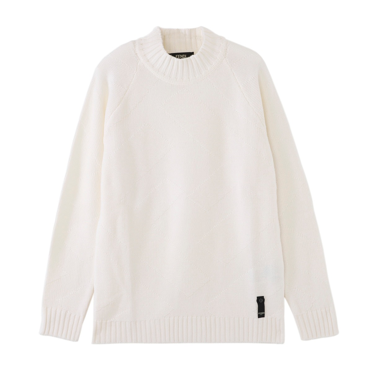 FENDI ロゴ入りウールセーター ホワイト美品！