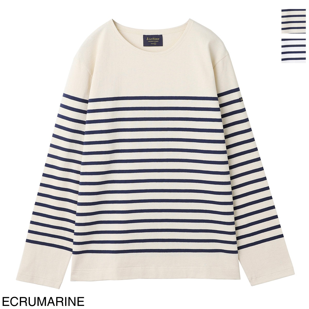 アウトレット】Le minor ルミノア クルーネック 長袖カットソー/ecru