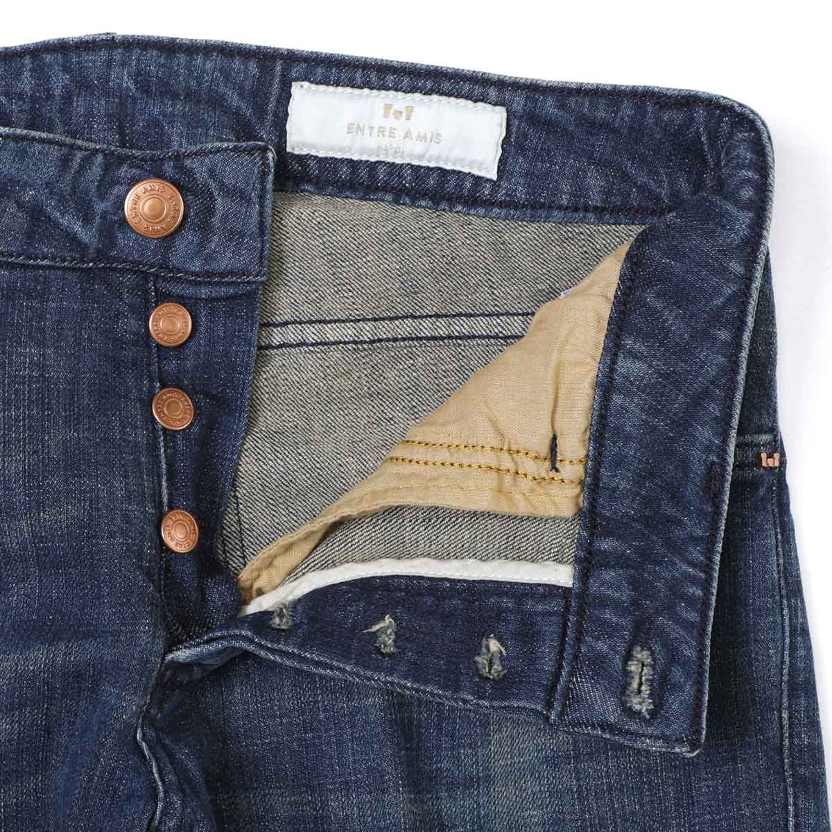 【アウトレット】entre amis アントレアミ ボタンフライジーンズ/5 TK DENIM CORTO【大きいサイズあり】 メンズ