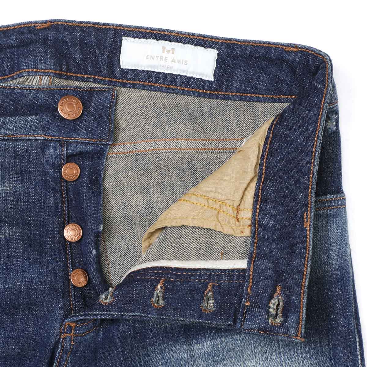【アウトレット】entre amis アントレアミ ボタンフライジーンズ/5 TK DENIM CORTO【大きいサイズあり】 メンズ