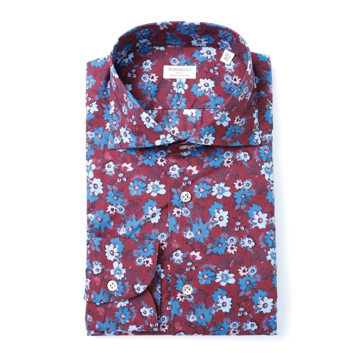 【アウトレット】【ラスト1点】BORRIELLO ボリエッロ ワイドカラーシャツ/MARECHIARO SLIM FIT【大きいサイズあり】 メンズ