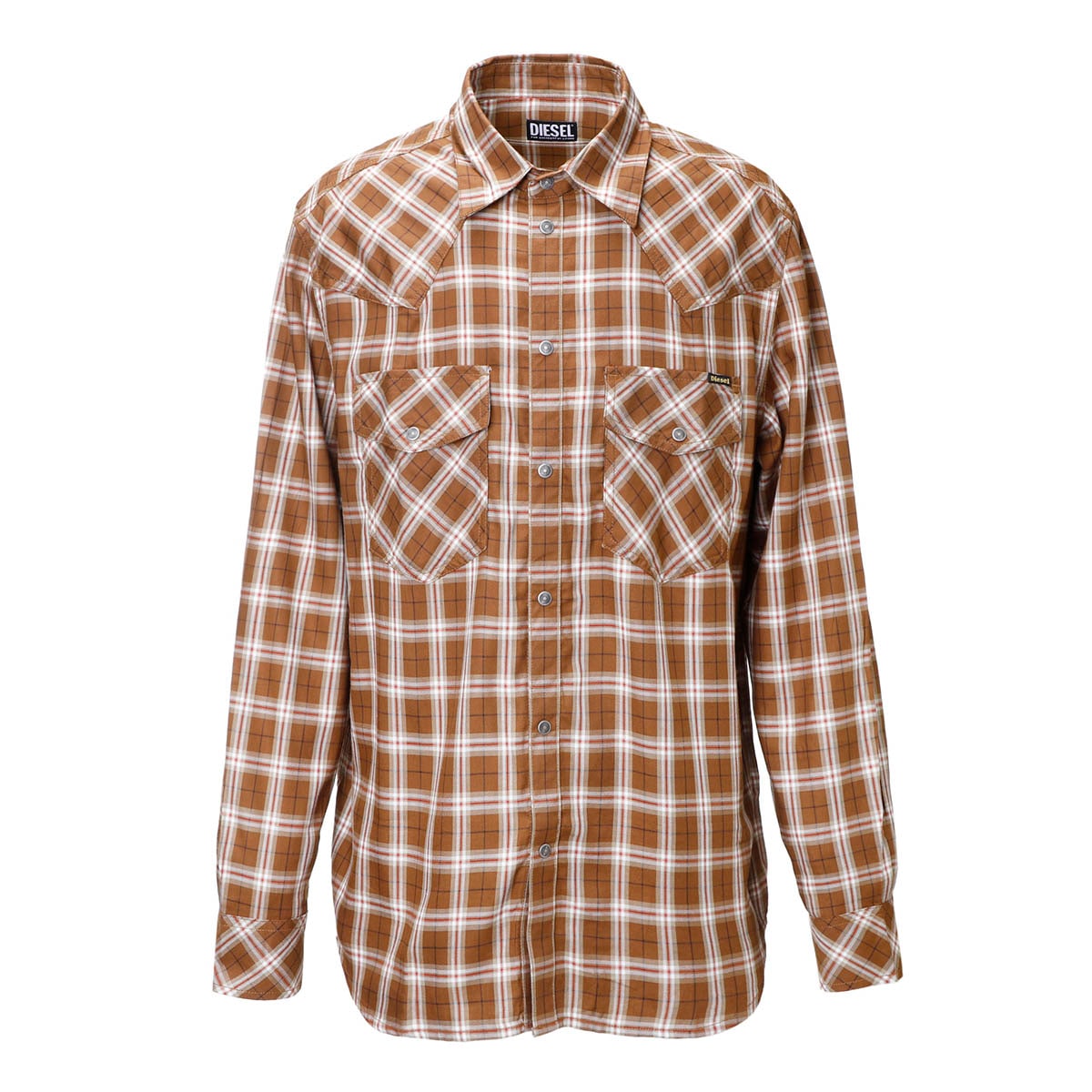 アウトレット】DIESEL ディーゼル 長袖レギュラーカラーシャツ/総柄