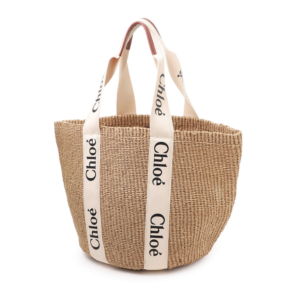 目を惹く☆ CHLOE Woody ラフィアバケットバッグ CHLOÉ Woody ラージ ラフィア トートバッグ レザートリム | NET