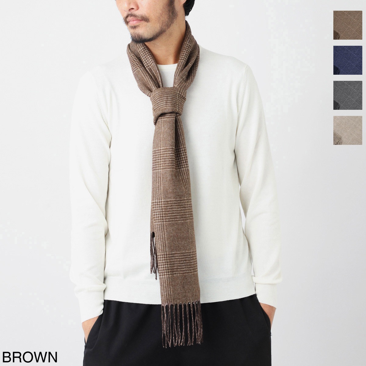 PIACENZA CASHMERE ピアチェンツァ カシミア シルク×カシミヤ マフラー/ストール メンズ