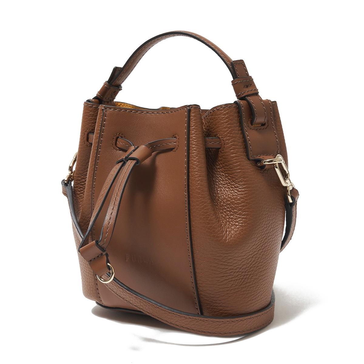 極美品】FURLA 2way バケットバッグ ブラウン アウトレット】FURLA 