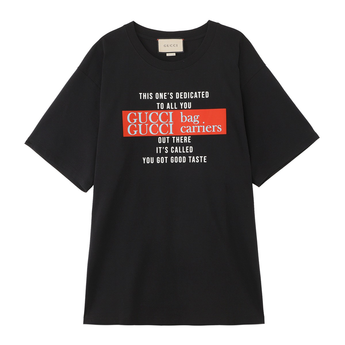 GUCCI グッチ メンズ レタリングロゴ コットン Tシャツ ウェブ GUCCI グッチ クルーネックTシャツ/You Got Good Taste メンズ