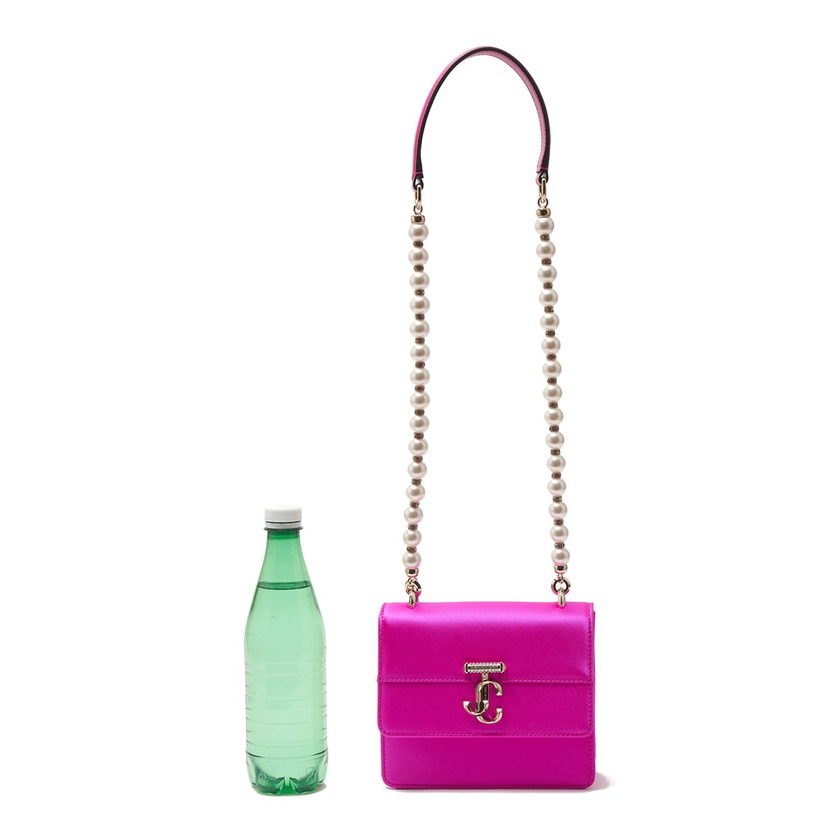 JIMMY CHOO レザー ショルダーバッグ パールストラップ 24AW JIMMY CHOO ジミーチュウ パールストラップ付き ショルダー