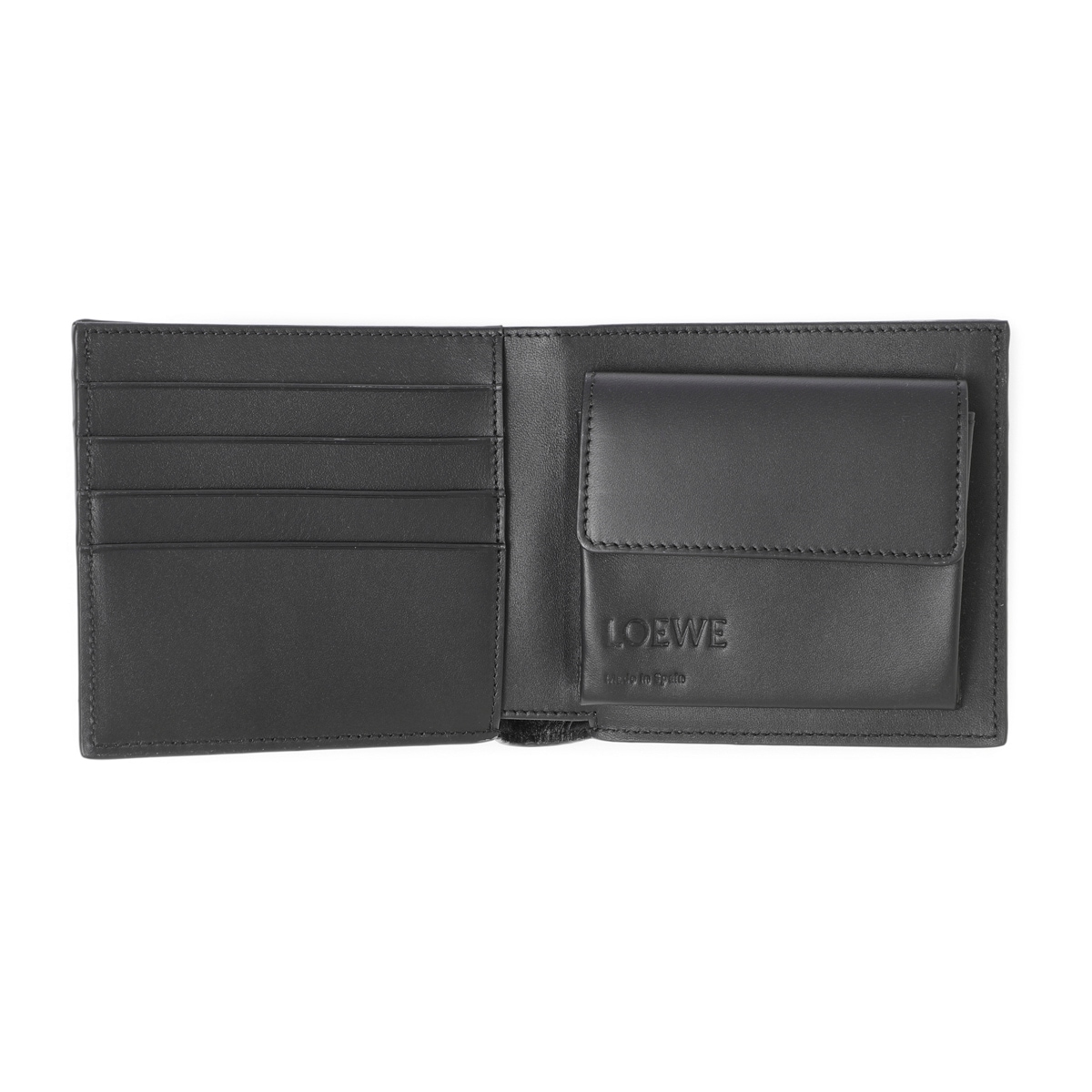 LOEWE 二つ折り財布 黒 レザー旧ロゴコインケース付き