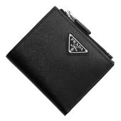 PRADA プラダ 2つ折り財布 小銭入れ付き/SAFFIANO TRIANGOLO メンズ