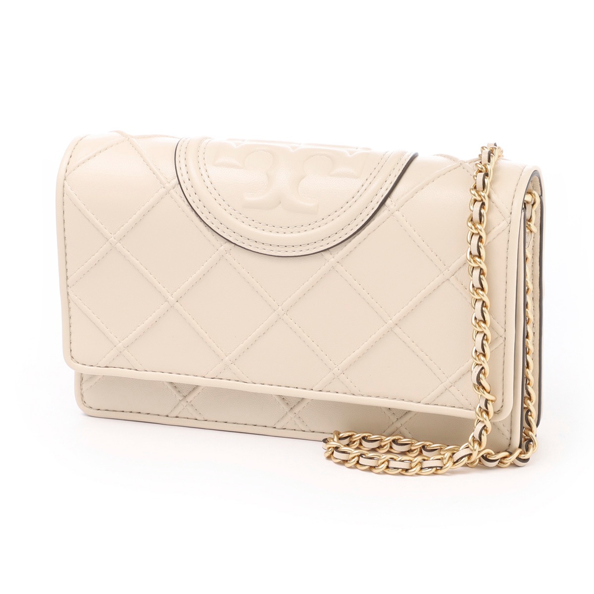 【新品・未使用 】TORY BURCH 長財布　ホワイト（袋なし） アウトレット】TORY BURCH トリーバーチ 長財布 ストラップ付き/ロング