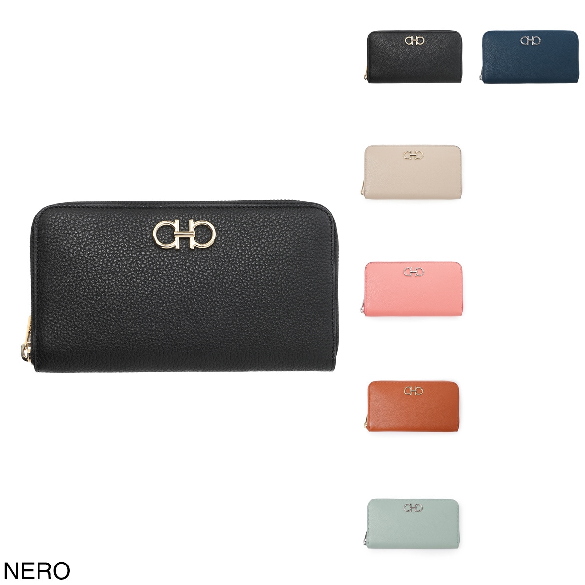 FERRAGAMO フェラガモ ラウンドファスナー長財布/ロングウォレット レディース