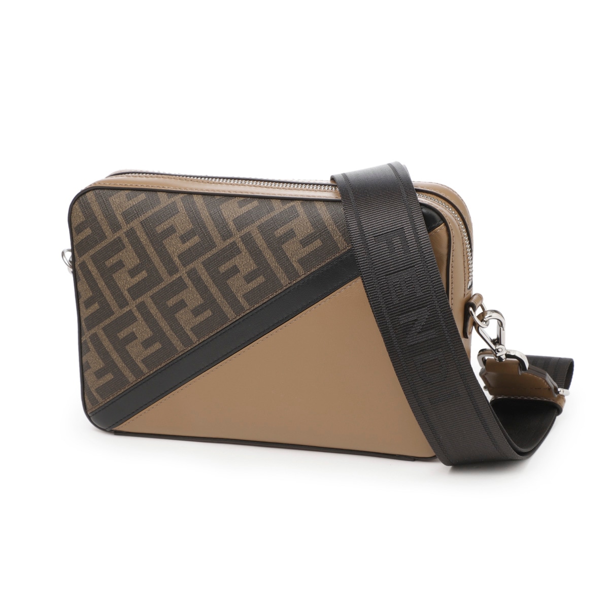 FENDI FFズッカ柄 クロスボディマルチコンパクトショルダーポーチ 縫っ