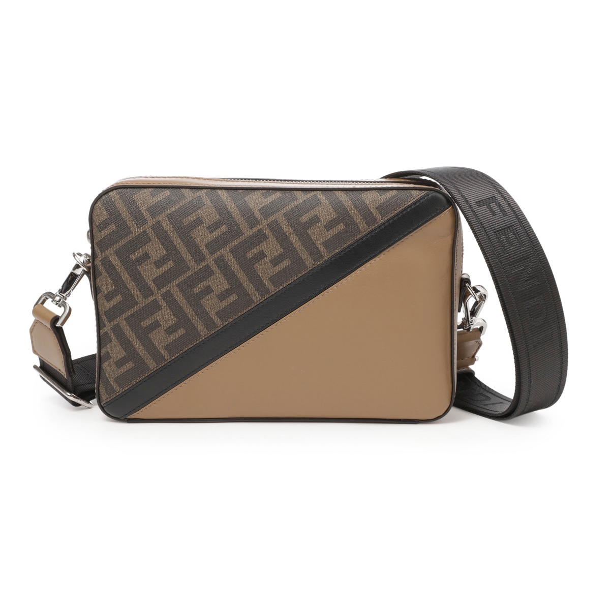 フェンディ ボディバッグ ペカン柄 クロスボディ FF レザー ブラウン メンズ FENDI (フェンディ) FFロゴ クロスボディバッグ メンズ - バッグ