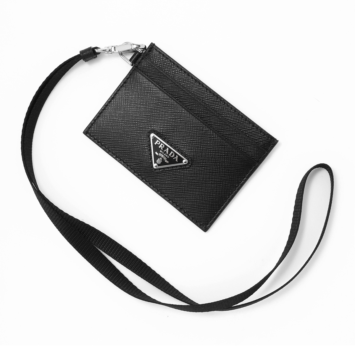 ★ PRADA ★ SAFFIANO TRIANGOLO カードケース PRADA プラダ カードケース SAFFIANO TRIANGOLO ブラック
