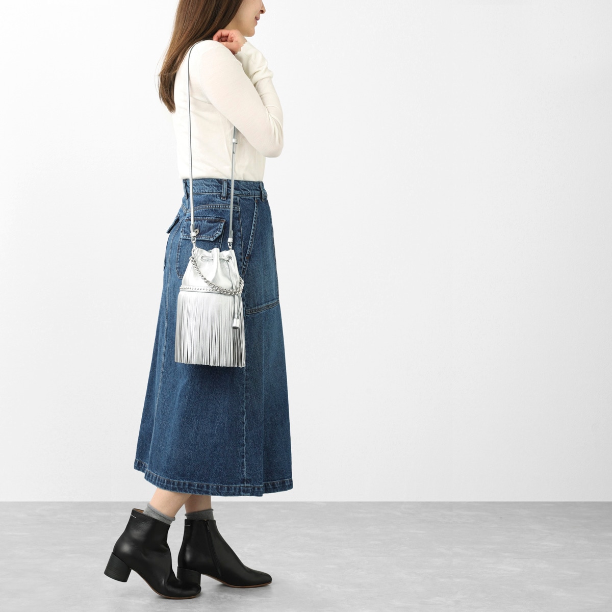 J&M DAVIDSON ジェイ&エム デヴィッドソン ショルダーバッグ 2WAY/MINI FRINGE CARNIVAL WITH STUDS レディース