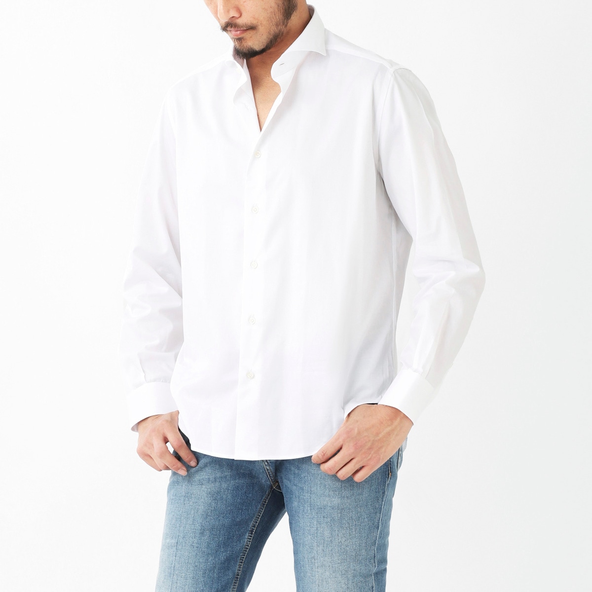 GALLIA ガッリア ホリゾンタルカラー シャツ【大きいサイズあり】 メンズ