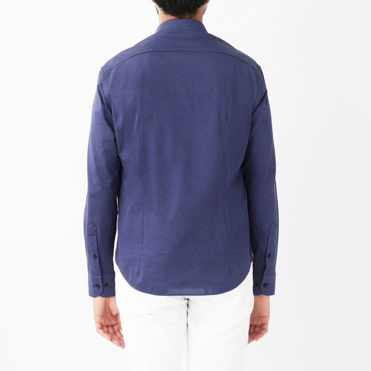 GALLIA ガッリア ホリゾンタルカラー ストレッチコットンシャツ メンズ