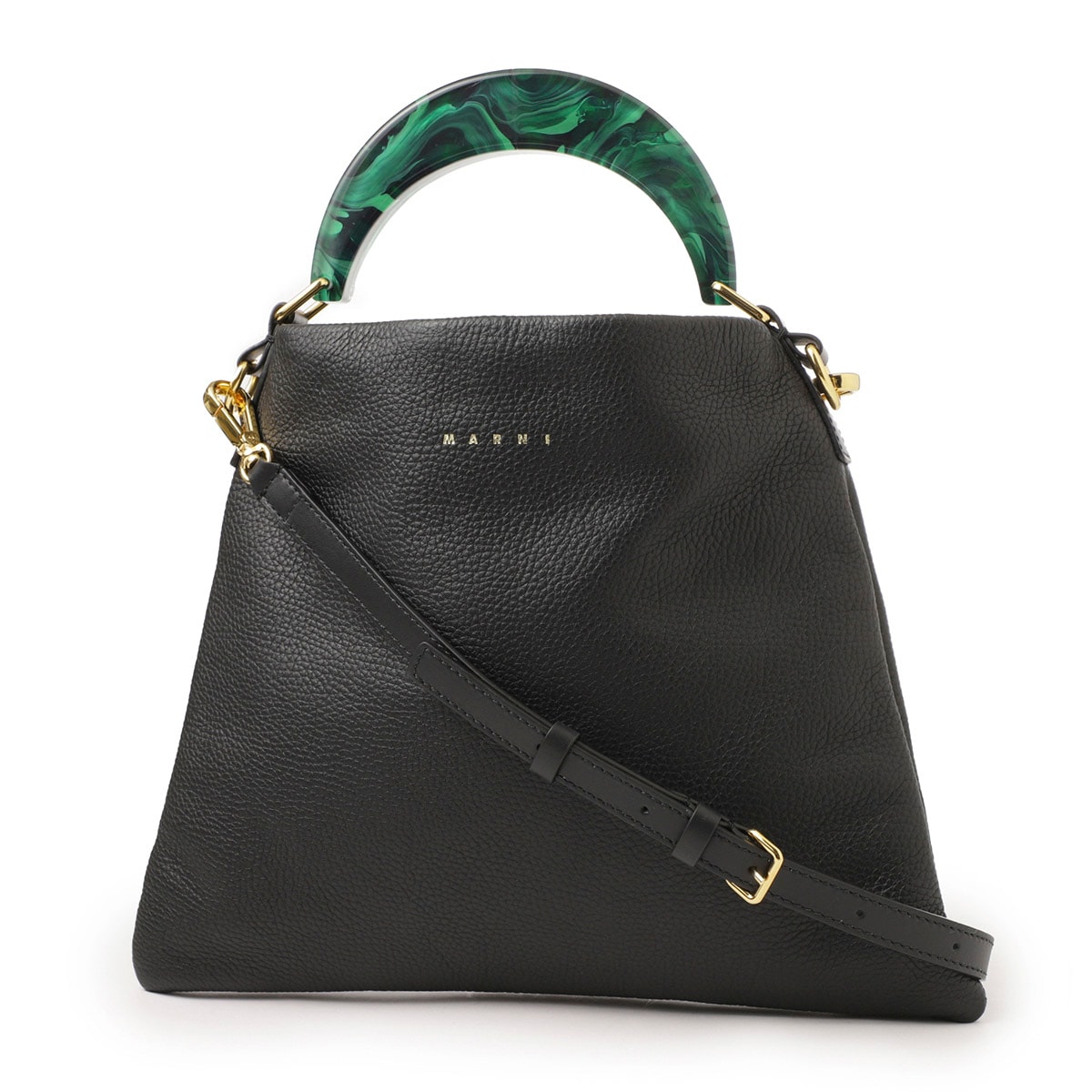MARNI マル二 ヴェニス ブラック 2way ハンドバッグ スモールバック MARNI - MARNI マル二 ヴェニス ブラック 2way ハンドバッグ