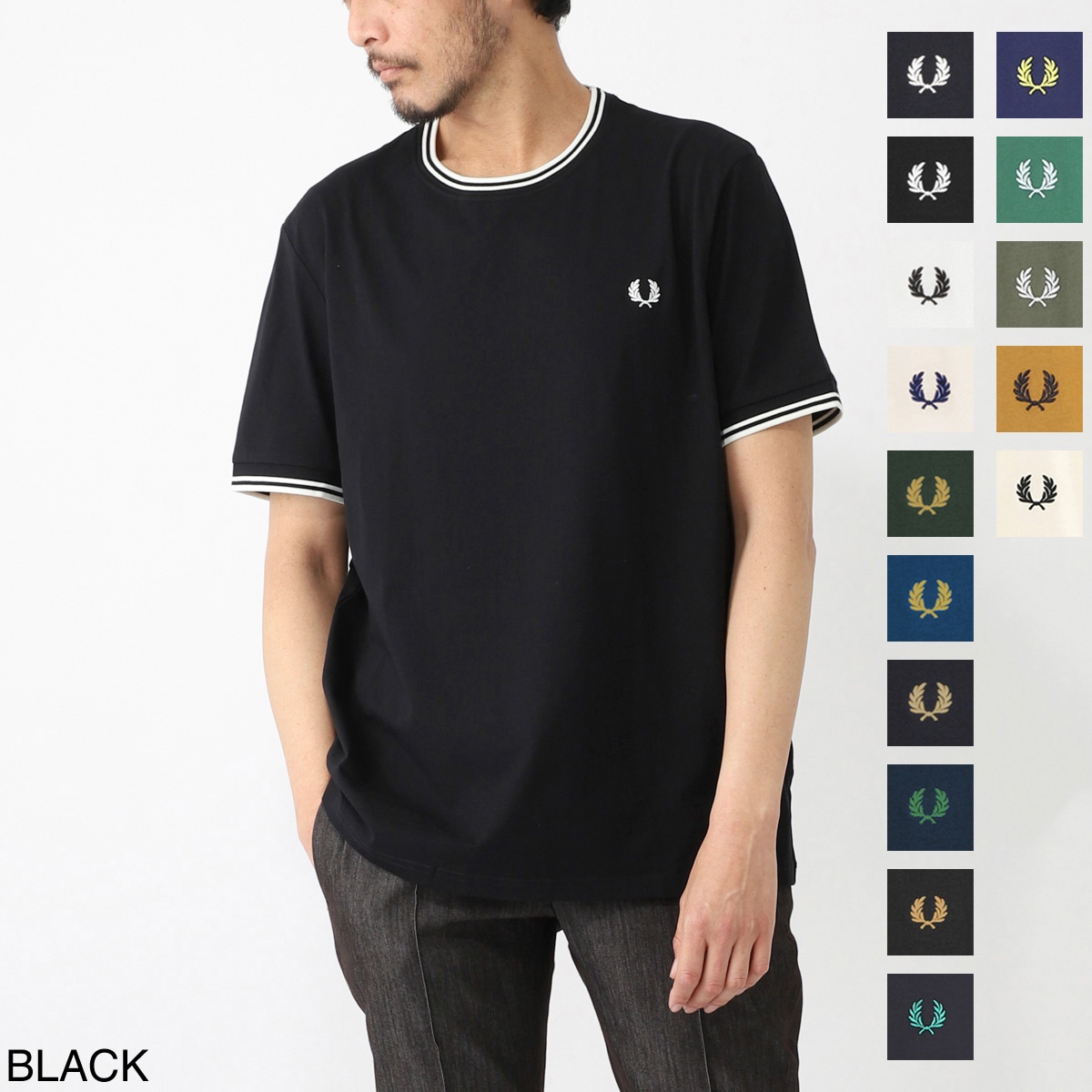 FRED PERRY フレッドペリー クルーネック半袖Tシャツ/M1588 メンズ