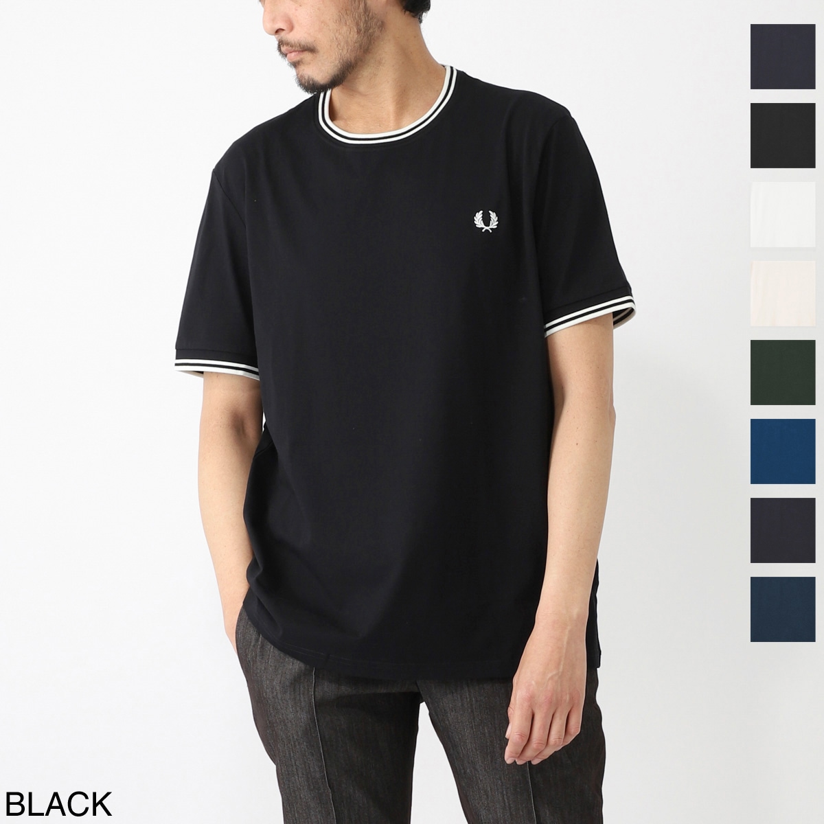 FRED PERRY フレッドペリー クルーネック半袖Tシャツ/M1588 メンズ