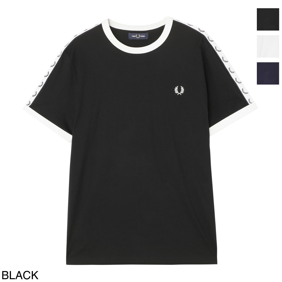 『ネコポス対応(1点まで)』FRED PERRY フレッドペリー クルーネック半袖Tシャツ/Taped Ringer T-Shirt メンズ