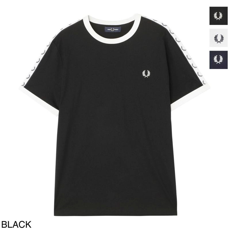 『ネコポス対応(1点まで)』FRED PERRY フレッドペリー クルーネック半袖Tシャツ/Taped Ringer T-Shirt メンズ