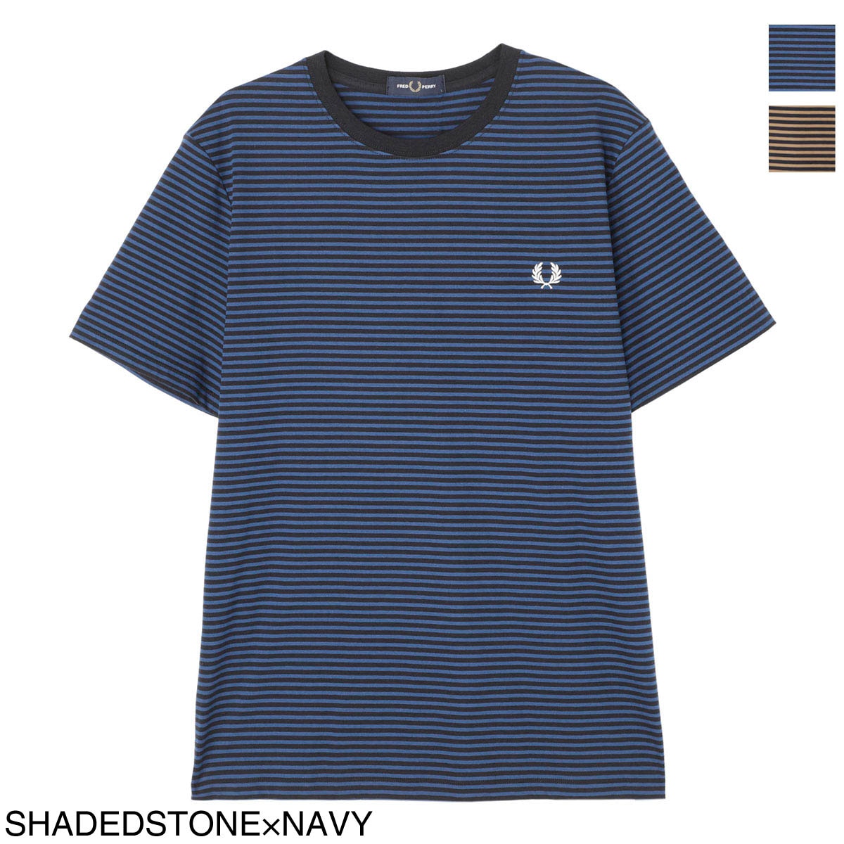 FRED PERRY フレッドペリー クルーネック半袖Tシャツ/Fine Stripe T 