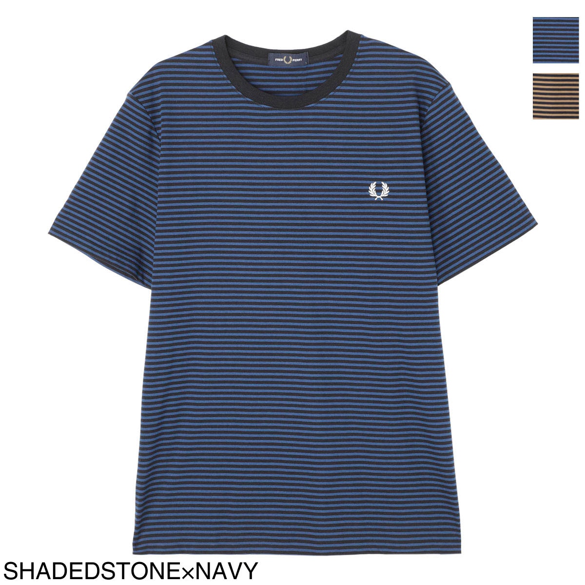 FRED PERRY フレッドペリー クルーネック半袖Tシャツ/Fine Stripe T-Shirt メンズ