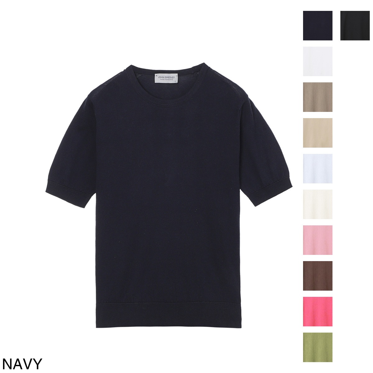 JOHN SMEDLEY ジョンスメドレー クルーネック半袖ニット/NELL シーアイランドコットン 30ゲージ MODERN FIT レディース