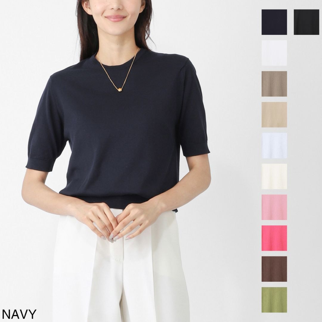 JOHN SMEDLEY ジョンスメドレー クルーネック半袖ニット/NELL シー