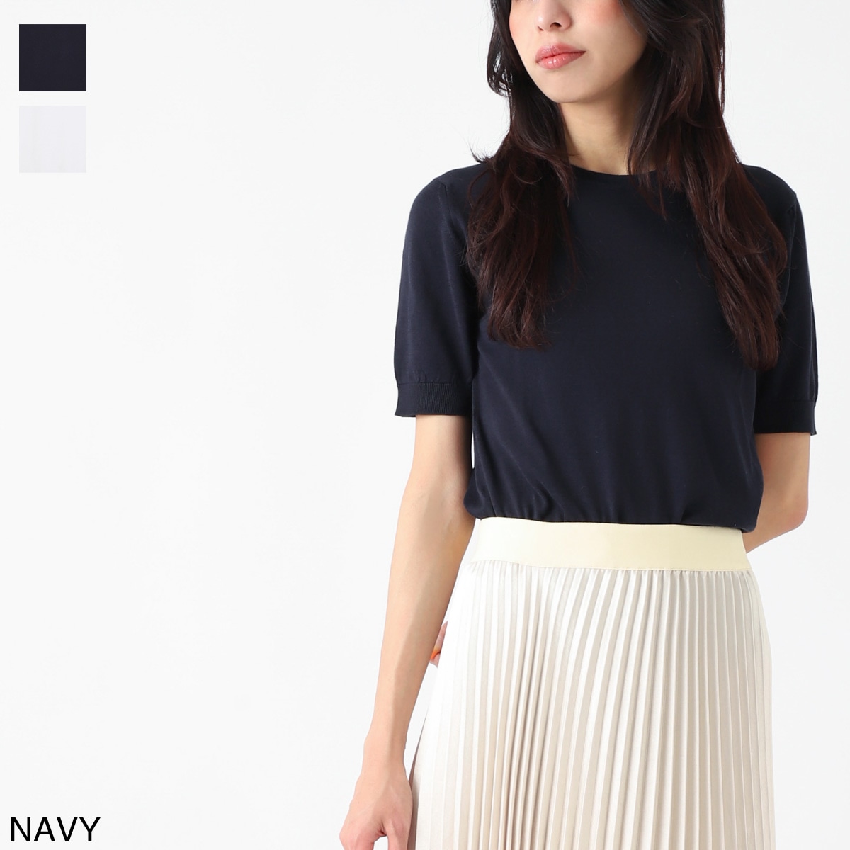 JOHN SMEDLEY ジョンスメドレー クルーネック半袖ニット/NELL シー
