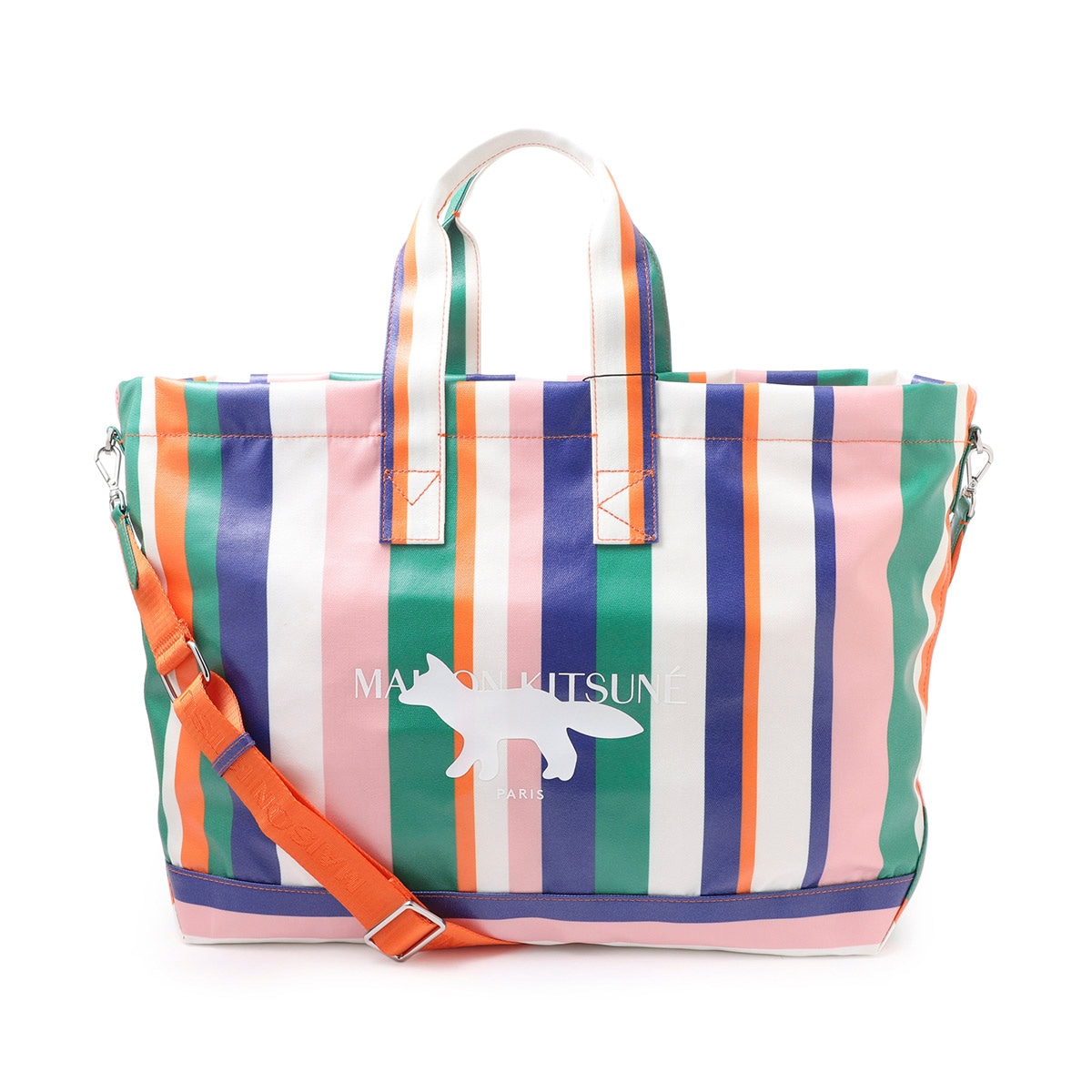 MAISON KITSUNE メゾンキツネ トートバッグ/STRIPE E/W TOTE