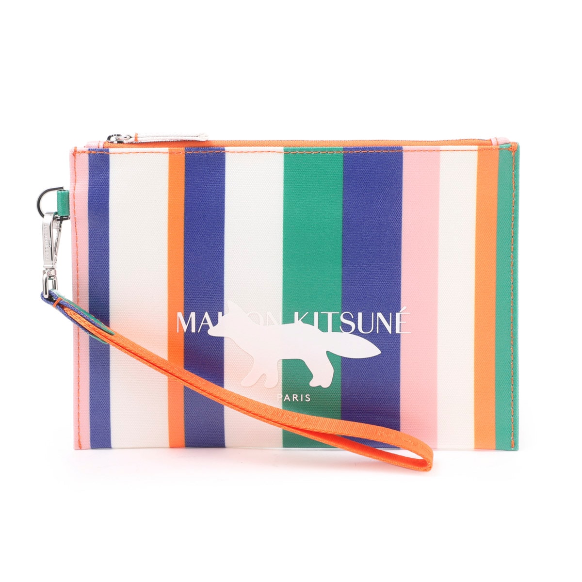 【アウトレット】MAISON KITSUNE メゾンキツネ クラッチバッグ/ポーチ/STRIPE PORCH