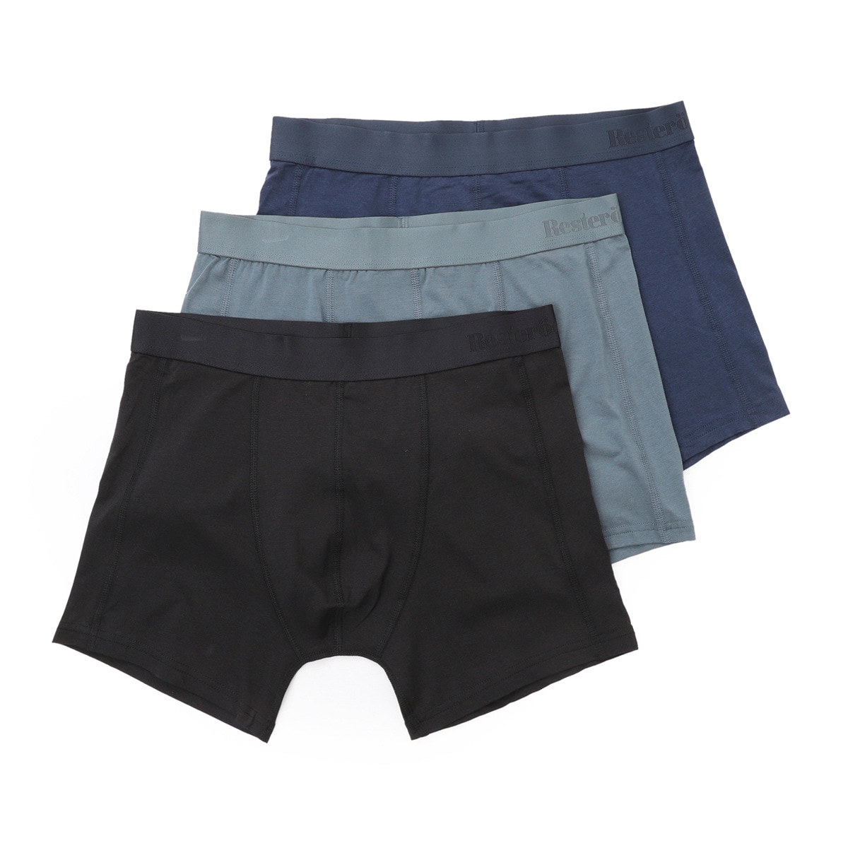 【アウトレット】Resterods レステロッズ ボクサーパンツ 3枚セット/BOXER ORGANIC COTTON 3-PACK LONG LEG 【返品交換不可】 メンズ