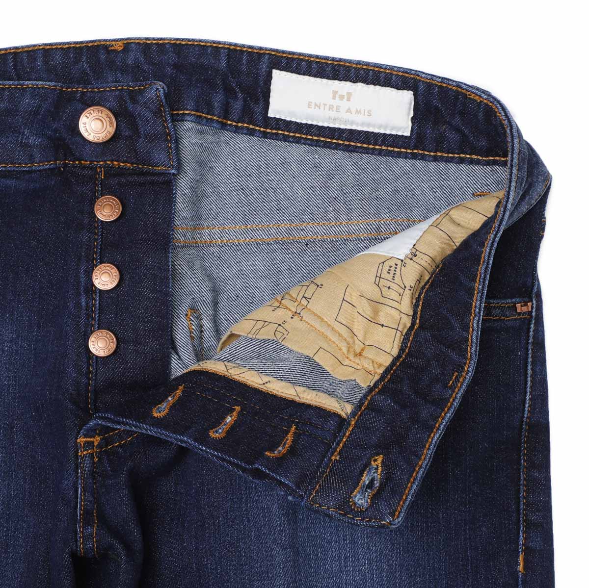 【アウトレット】entre amis アントレアミ ボタンフライジーンズ/5 TK DENIM CORTO【大きいサイズあり】 メンズ