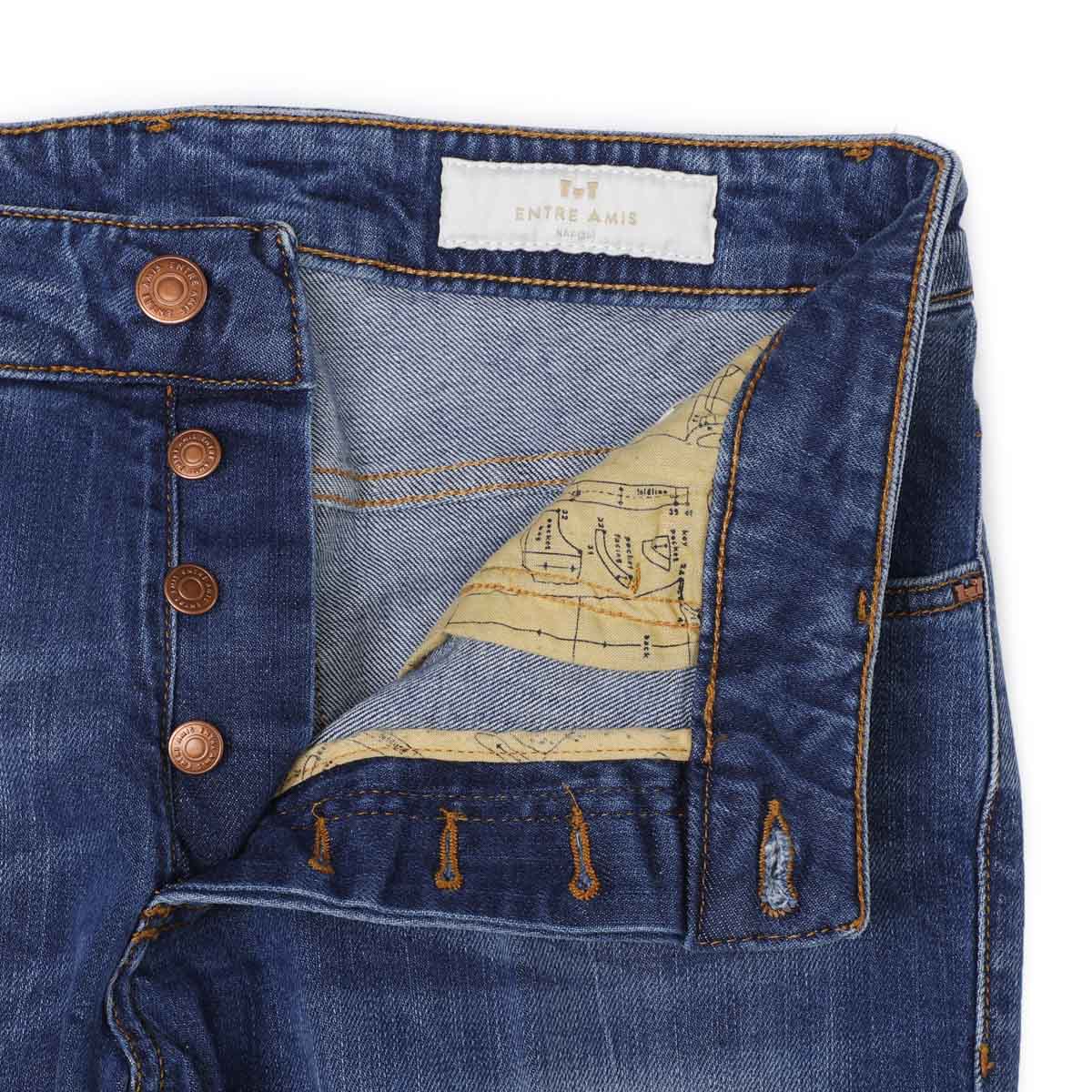 【アウトレット】【ラスト1点】entre amis アントレアミ ボタンフライジーンズ/5 TK DENIM CORTO【大きいサイズあり】 メンズ