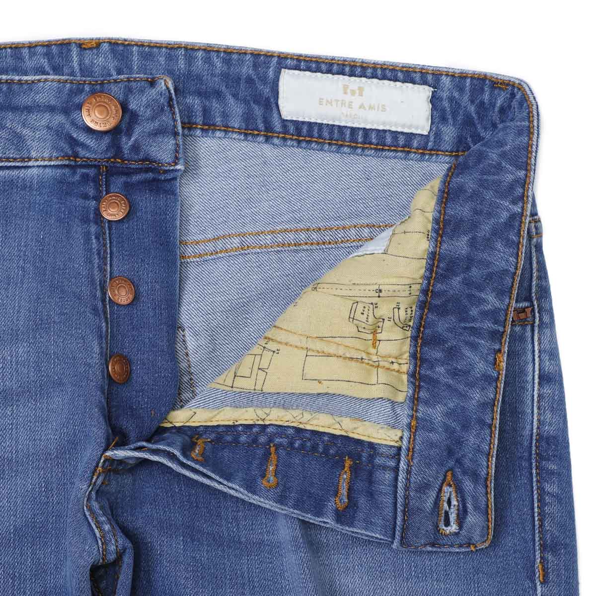 【アウトレット】entre amis アントレアミ ボタンフライジーンズ/5 TK DENIM CORTO【大きいサイズあり】 メンズ