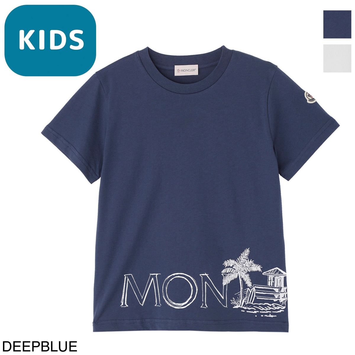 MONCLER ロゴ Tシャツ 青　130cm MONCLER モンクレール Tシャツ レディース 8C00009 829HP 半袖