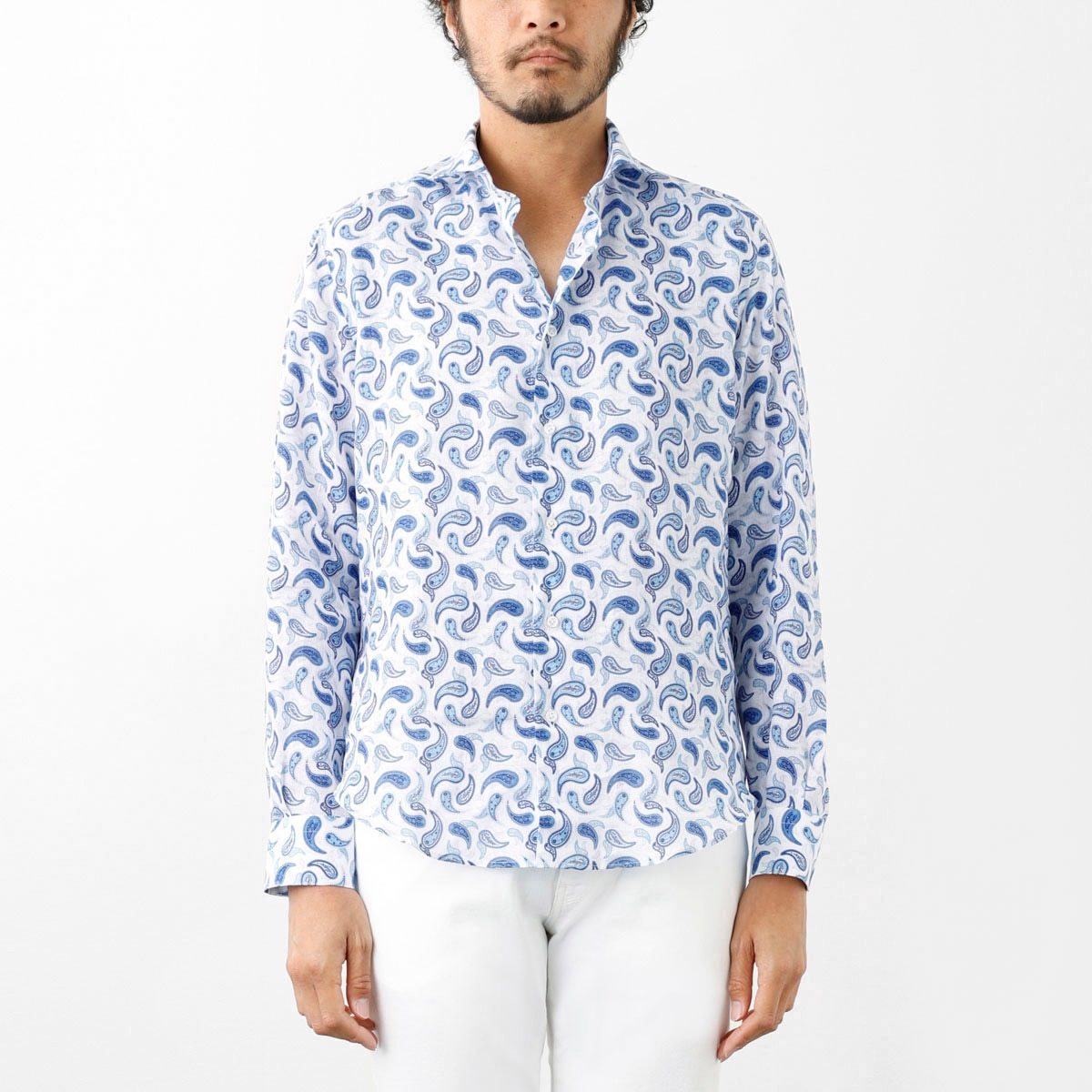 GALLIA ガッリア ホリゾンタルカラーシャツ/総柄シャツ【大きいサイズあり】 メンズ