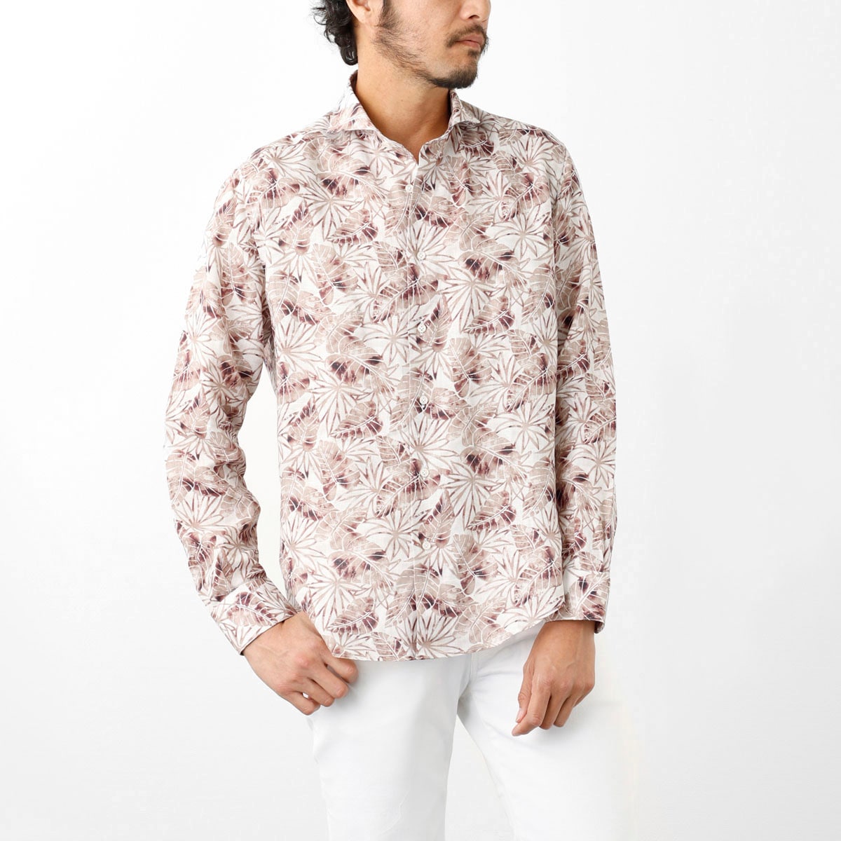 GALLIA ガッリア ホリゾンタルカラーシャツ/総柄シャツ【大きいサイズあり】 メンズ