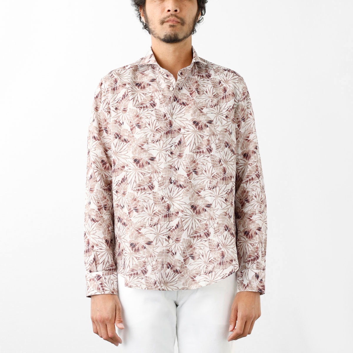 GALLIA ガッリア ホリゾンタルカラーシャツ/総柄シャツ【大きいサイズあり】 メンズ