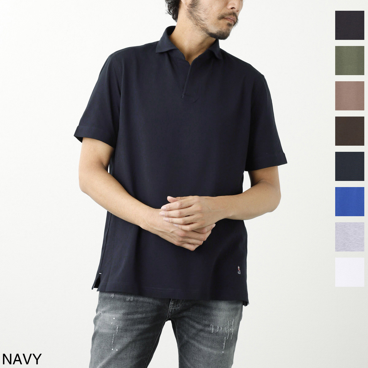 GUY ROVER ギローバー 半袖ポロシャツ/スキッパーポロシャツ/JERSEY メンズ