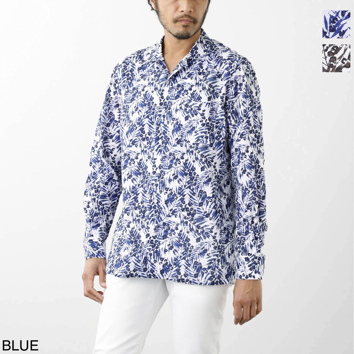 【アウトレット】GUY ROVER ギローバー リネン混シャツ/オープンカラーシャツ/WASH メンズ