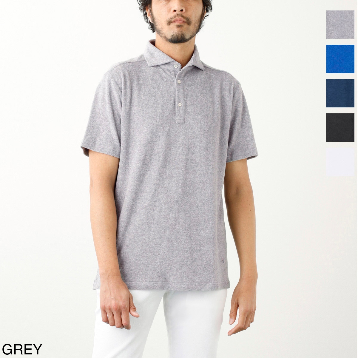【アウトレット】【ラスト1点】GUY ROVER ギローバー 半袖ポロシャツ/ワイドカラーポロシャツ/JERSEY メンズ