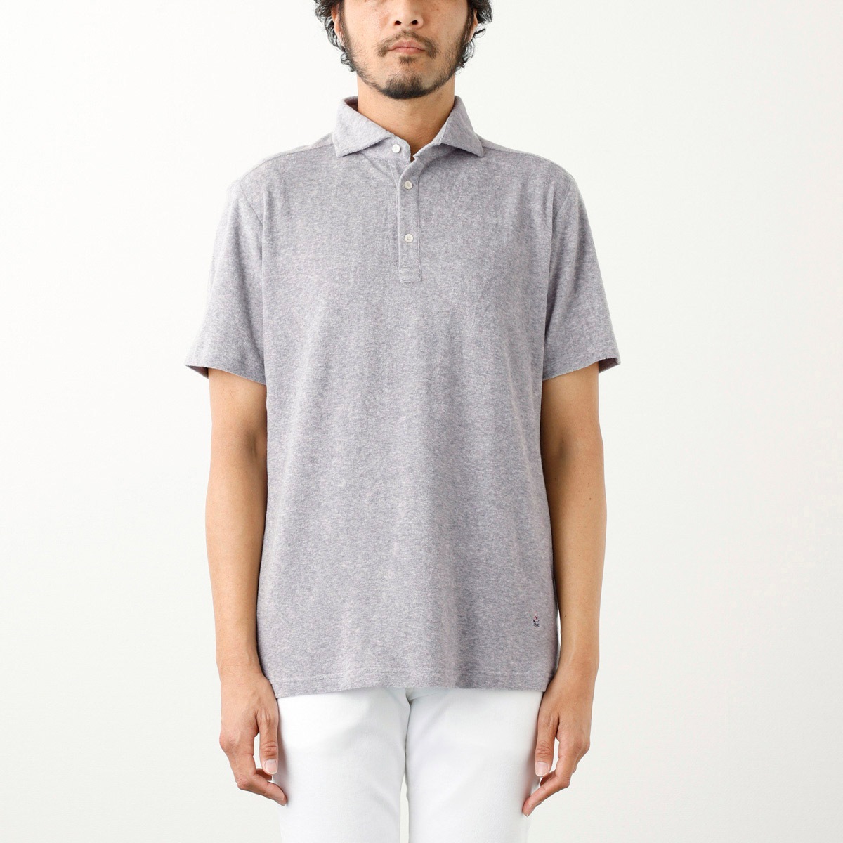 【アウトレット】【ラスト1点】GUY ROVER ギローバー 半袖ポロシャツ/ワイドカラーポロシャツ/JERSEY メンズ