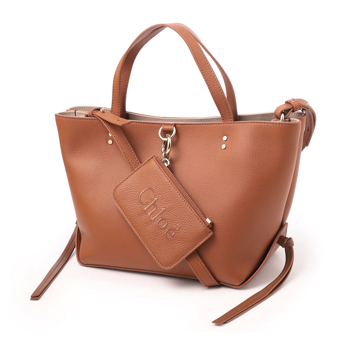 安心鑑定付き　Chloé ブラウンキャンバストートバッグ　新品未使用タグ付き アウトレット】Chloe クロエ トートバッグ 2WAY/ショルダーバッグ