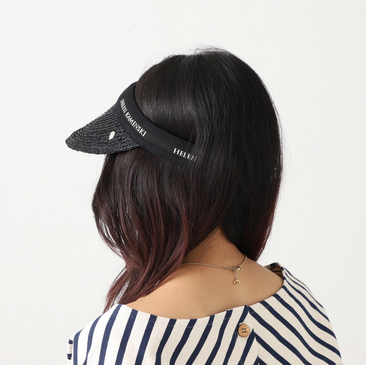 HELEN KAMINSKI サンバイザー 帽子 Marina Charcoal/Black Logo Helen Kaminski HELEN KAMINSKI ヘレンカミンスキー サン