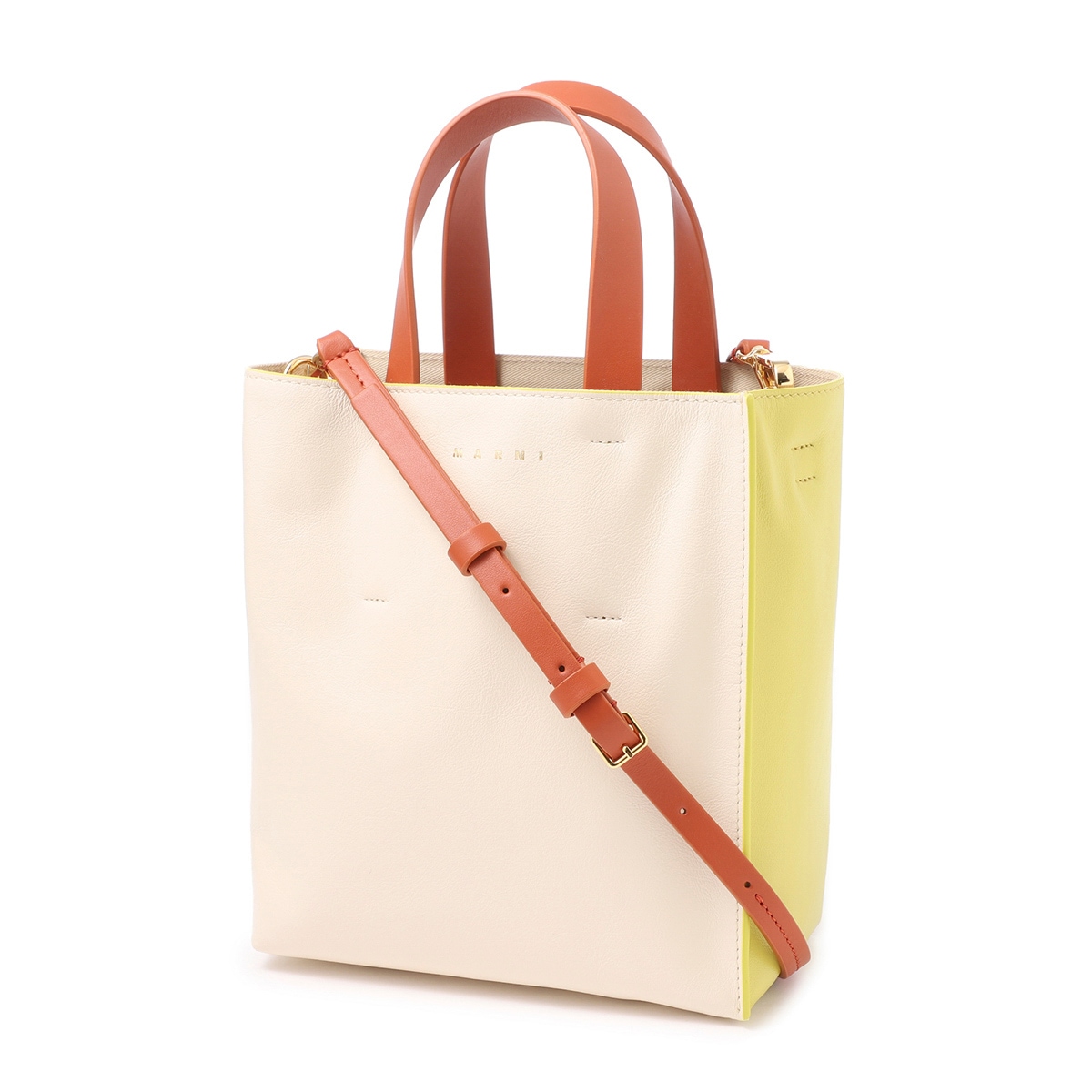 【最値下げ】MARNI ストロー レザーバッグ MARNI トートバッグ ストロー レザー グレー ショルダー付き