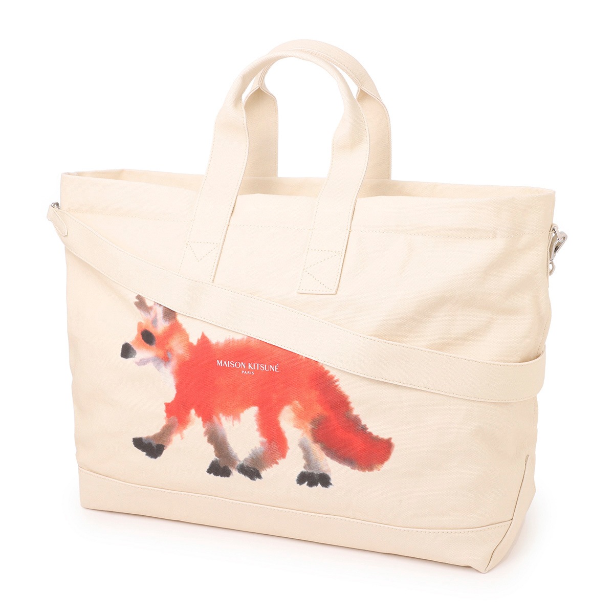 MAISON KITSUNE メゾンキツネ トートバッグ 2WAY/MK X ROP VAN MIERLO FOX E/W TOTE