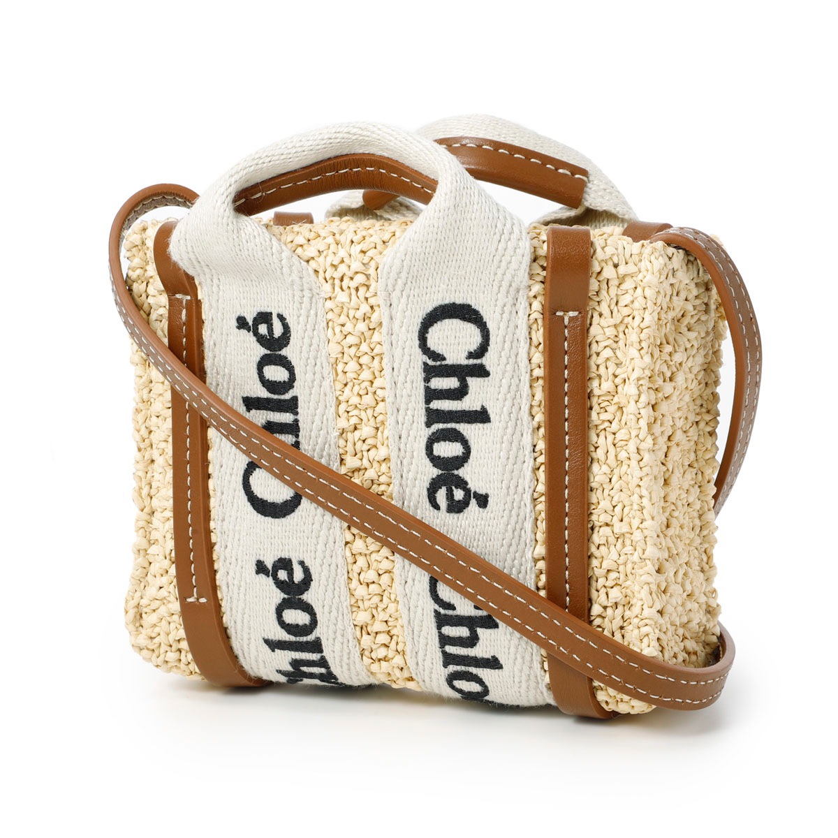 クロエ Chloé woody スモール　2WAY ショルダー　ハンド　バッグ Chloe クロエ トートバッグ 2WAY/ショルダーバッグ/WOODY MINI